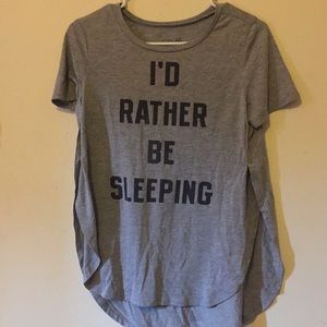 “Id rather be sleeping” text shirt